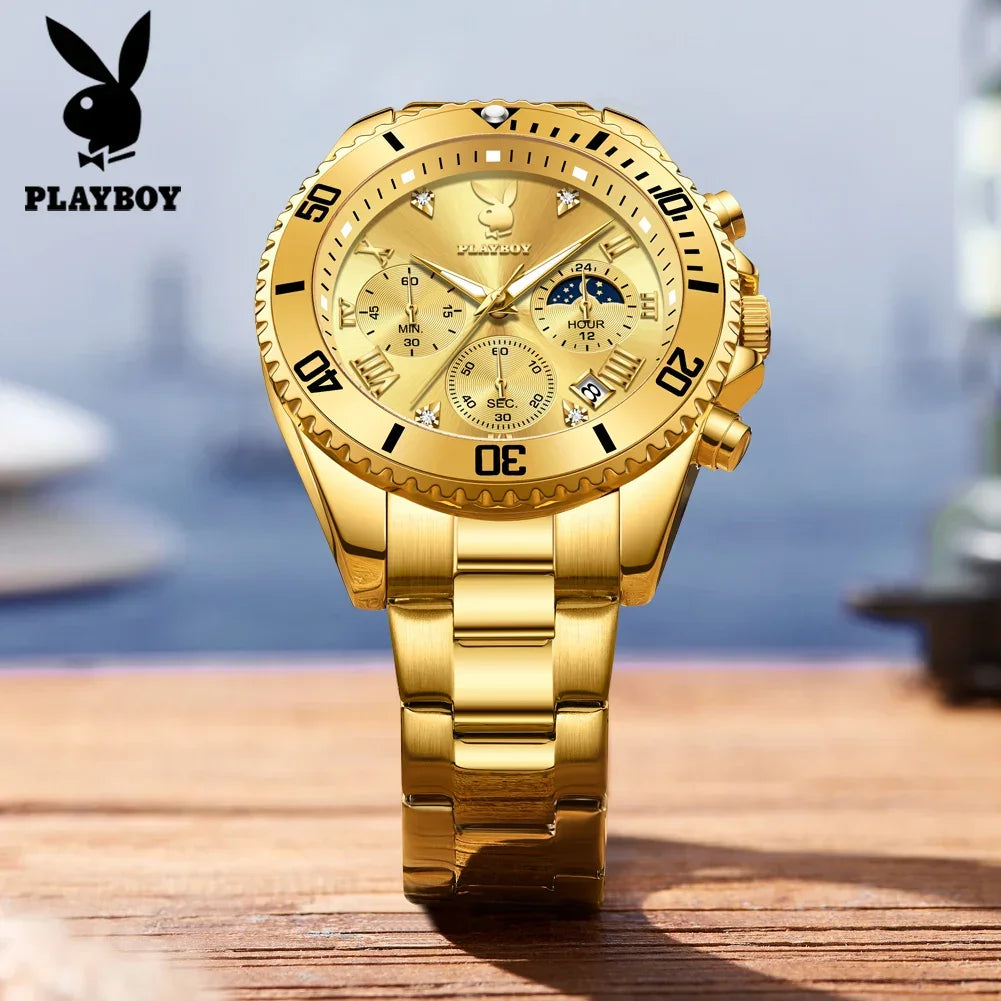 PLAYBOY High Quality Multifunction Best Selling Original Luxury Waterproof Fashion Business Quartz Wrist Watches
