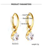 New Exquisite Stainless Steel White Cubic Zirconia Crystals Hoop Waterdrop Star Heart Round Earrings For Women and Girls - The Jewellery Supermarket