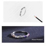 Sterling Silver Multicolor AAAA Simulated Diamonds Charm Simple Ring For Women - Fashion Silver Fine Jewellery - The Jewellery Supermarket