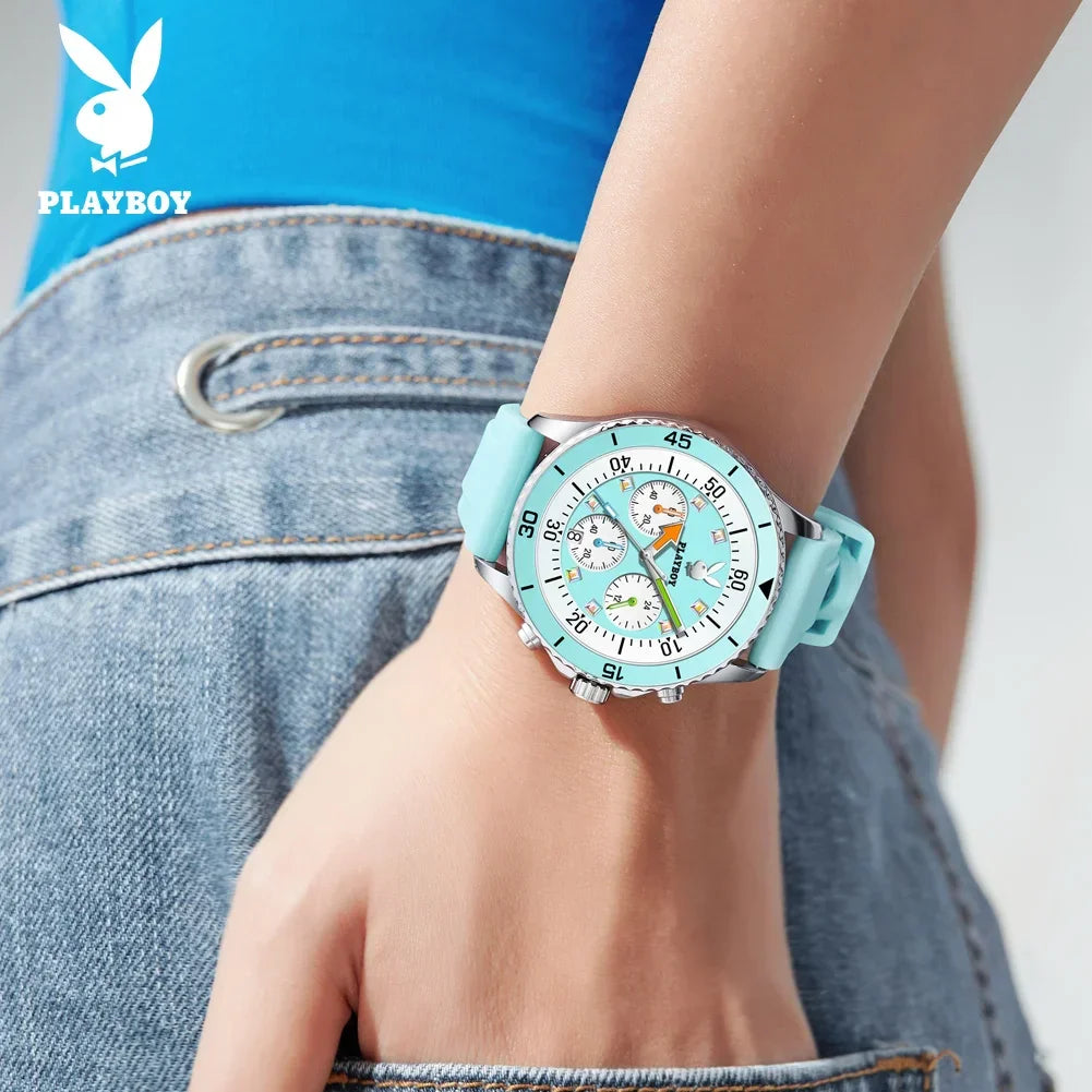Stunning Top Brand Fashion Trend Elegant Original Silicone Strap Waterproof  Multifunction Quartz Wrist Watches