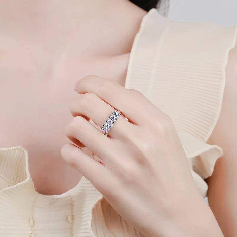 .5CT Total Emerald Cut High Quality Moissanite Diamonds Half Eternity Anniversary - Luxury Jewellery