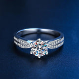 1/2/3ct Moissanite D VVS1 Lab Diamond 925 Sterling Silver Engagement Wedding for Women Rings with GRA Fine Jewellery