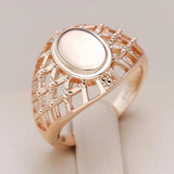 Marvelous Classic Simple Weaving Glossy 14K Filled Rose Gold Big Rings for Women  Ethnic Wedding Jewellery