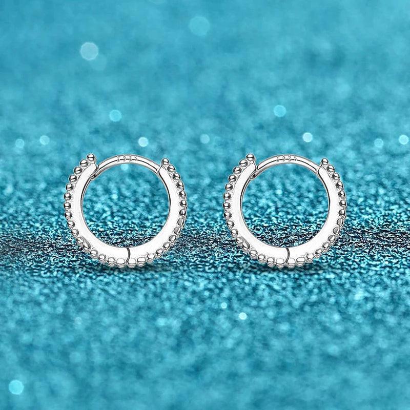 Outstanding D Color VVS1 0.14ct Moissanite Diamonds Hoop Earrings Silver Wedding Gifts Fine Jewellery - The Jewellery Supermarket