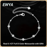 Charming Bubble Full 3mm 0.1CT D Colour Moissanite Diamonds Silver Bracelets For Women, Bezel Link Hand Bracelets - The Jewellery Supermarket