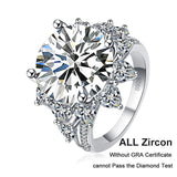 Fabulous D Colour VVS1 10 Carat Moissanite Diamond Rings, Silver Engagement Wedding Jewellery with GRA certificate