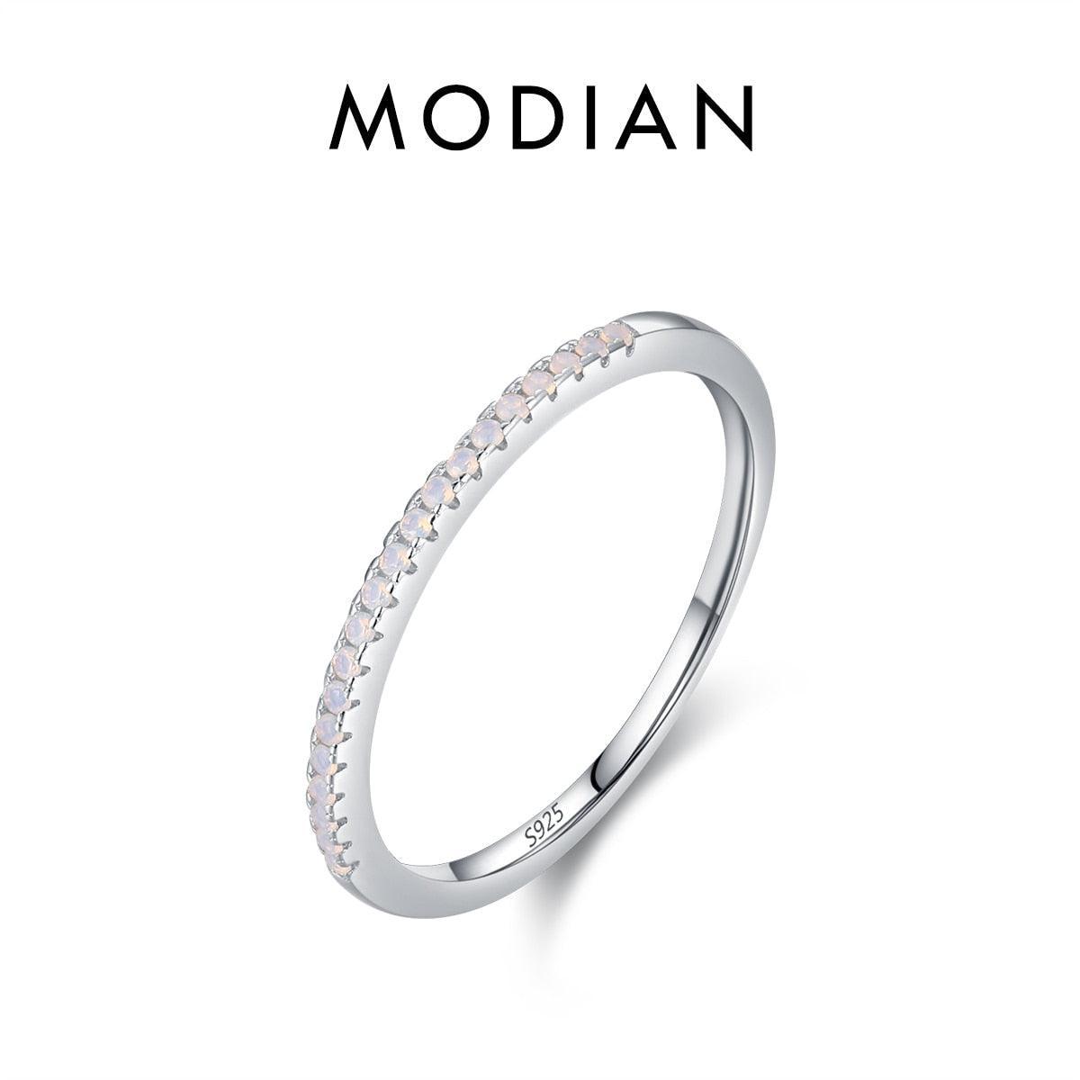 Sterling Silver Exquisite Slim Stackable Rings Clear AAAA Simulated Gradient Pink Blue Crystal Ring Fine Jewellery - The Jewellery Supermarket