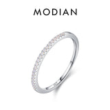 Sterling Silver Exquisite Slim Stackable Rings Clear AAAA Simulated Gradient Pink Blue Crystal Ring Fine Jewellery - The Jewellery Supermarket