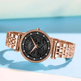 Elegant Stainless Steel Quartz Watches Fashionable Luxury Zircon Diamonds Japanese Movement Precision Ladies Watches