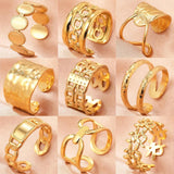 Light Luxury Vintage Elegant Geometric Stainless Steel Adjustable Open Rings - Fashion Temperament Rings For Women