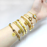 Fashion Star Heart Charm Layered Bracelets For Women -  Stainless Steel Paperclip Cuban Link Chain Jewellery - The Jewellery Supermarket