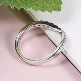 Adorable D Color 0.39ct Curved Half Eternity Moissanite Diamonds Rings, Wedding Engagement Silver Rings - The Jewellery Supermarket