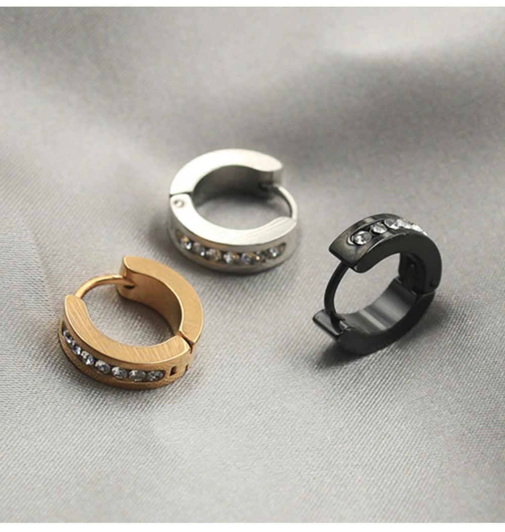 New Stainless Steel Cubic Zirconia Hoops Earrings for Women and Girls - Silver Colour Crystal Fashion Earrings - The Jewellery Supermarket