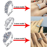 Wonderful 5 Stones Sparkling 18KGP 3.6CT All Moissanite Diamonds Rings Wedding Engagement Sterling Silver Jewellery
