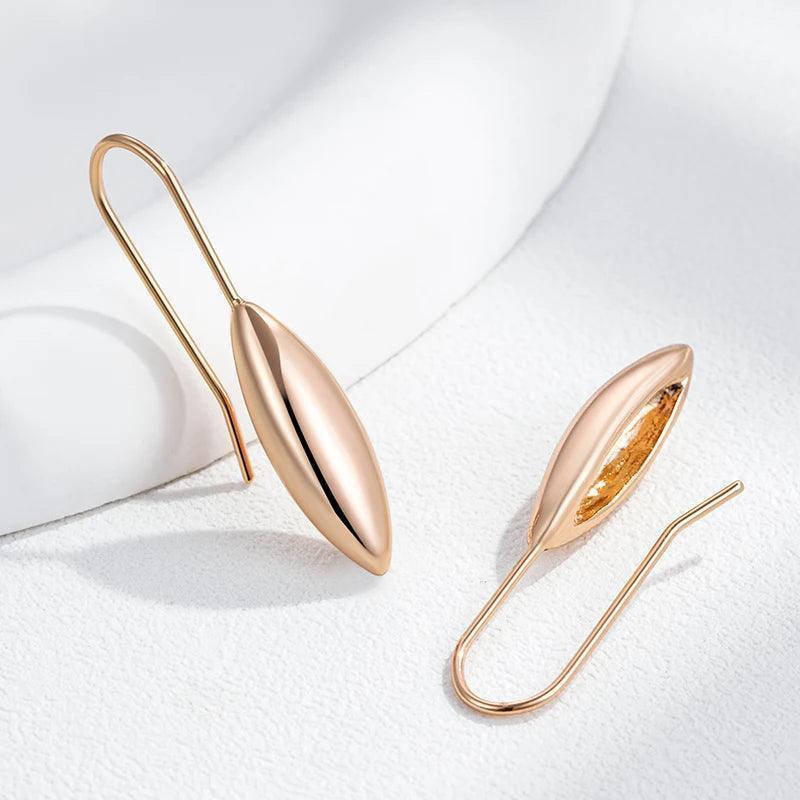 New Unusual Hollow Flower 14K Filled Rose Gold  Long Drop Earrings - Trend Geometric Daily Fashion Jewellery