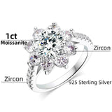 Brilliant GRA Certified VVS1 Moissanite Diamond Rings 925 Sterling Silver Sunflower Wedding Enggement Fine Jewellery