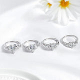 Heart Design 3 Stones 1CT 2CT 3CT 4CT Heart Cut Moissanite Diamond Rings - Engagement Wedding 925 Silver Jewellery