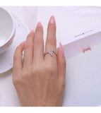 Authentic AAAA Simulated Diamonds 925 Sterling Silver Fashion Delicate Ring - Engagement Fine Jewellery - The Jewellery Supermarket