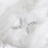Minimalist Leaf-shape D Colour VVS1 Moissanite Diamonds Silver Earrings For Women Party Daily Fine Jewellery - The Jewellery Supermarket