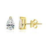 Awesome 1CT 2CT 4CT Pear Cut Moissanite Diamonds Stud Earrings for Women - Sparkling Solitaire Fine Jewellery - The Jewellery Supermarket