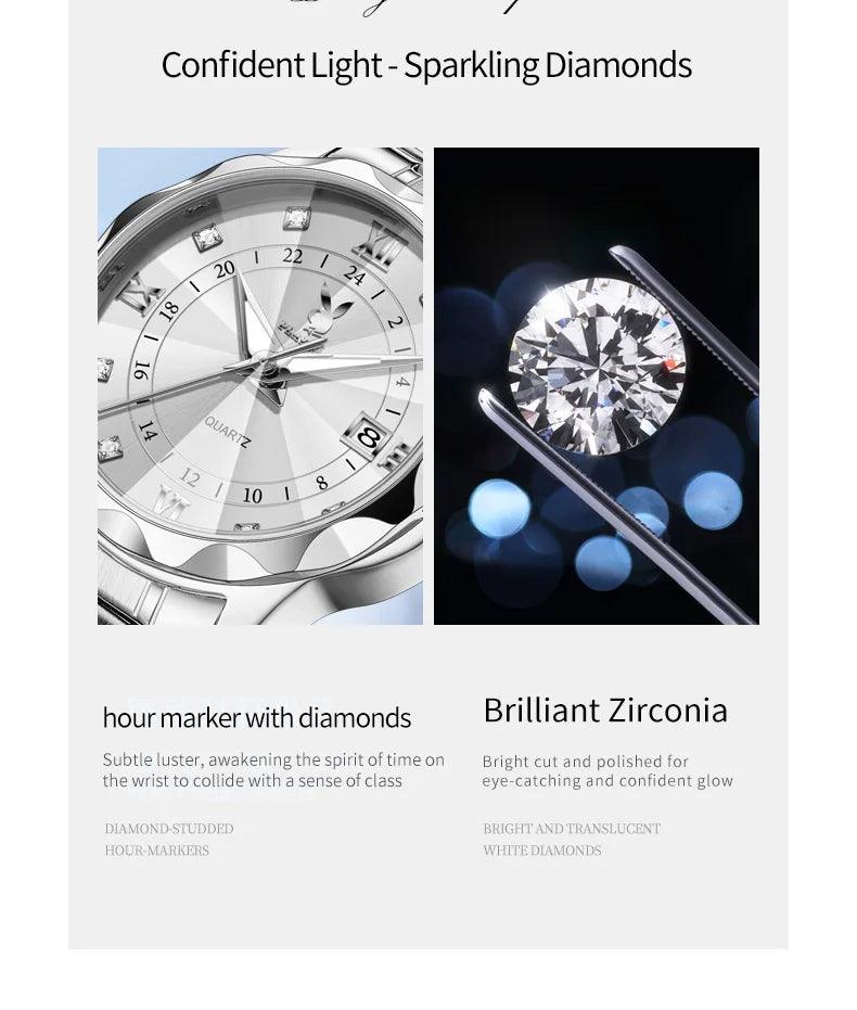 Elegant Luxury Brand Fashion Trend Quartz Lady's Watch Best Selling Waterproof Luminous Stainless Steel Watches