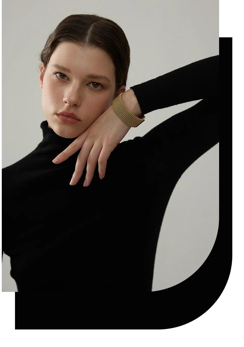 New Waterproof Stainless Steel Metal Wide Open Bracelet Bangle for Women High Quality Statement Daily Jewellery - The Jewellery Supermarket