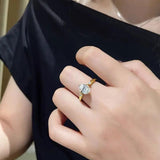 Exquisite GRA Certified 2CT Oval Cut Moissanite Diamonds Engagement Wedding Ladies Rings 925 Silver Fine Jewellery