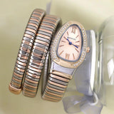 Classic Snake Shape Zircon Diamonds Quartz Watches for Women's Fashionable Elegant High Grade Women's Watches