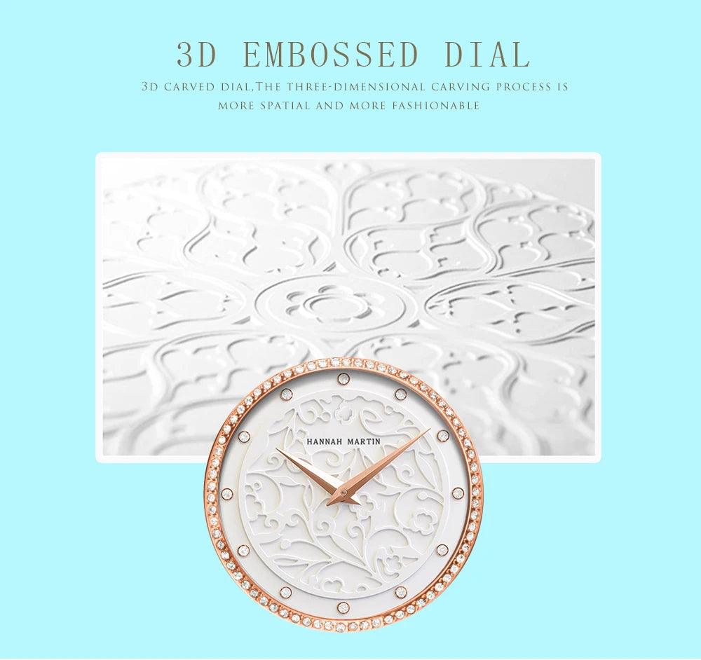 Elegant Top Layer Cowhide or Stainless Steel Strap Luxury Watch Quartz Movement 3ATM Waterproof Ladies Watches