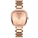 Fashionable Minimalist Style Elegant Ladie's Quartz Wristwatch Wine Barrel Rose Gold or Black Oval Women's Watches