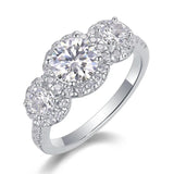 3EX VVS1 D Colour Sparkling Round Cut 1CT Real Moissanite Diamonds Engagement Rings - 925 Sterling Silver Jewellery