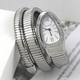 Classic Snake Shape Zircon Diamonds Quartz Watches for Women's Fashionable Elegant High Grade Women's Watches