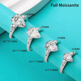 Waterdrop Shape GRA Certified 1-4CT Pear Cut 925 Sterling Silver Moissanite Diamonds Wedding Engagement Rings