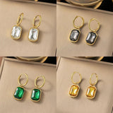 New 316L Stainless Steel Gold Plated Trendy Charming Zirconia Crystals Hoop Earrings For Women Girls - Ideal Gifts - The Jewellery Supermarket