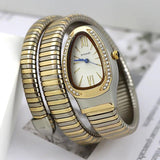 Unique Snake Shaped Design Bracelet Gold Silver Colour Women Quartz Watches - Luxury Bangle Watches Perfect Gifts