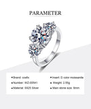 Superb 3CT 3 Stones Moissanite Diamonds Rings for Women 18KGP Wedding Engagement Bridal Sterling Silver Jewellery