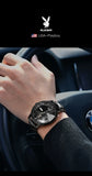 PLAYBOY Casual Simple Automatic Mechanical Men's Watches Original Waterproof Calendar High Quality Watch for Men