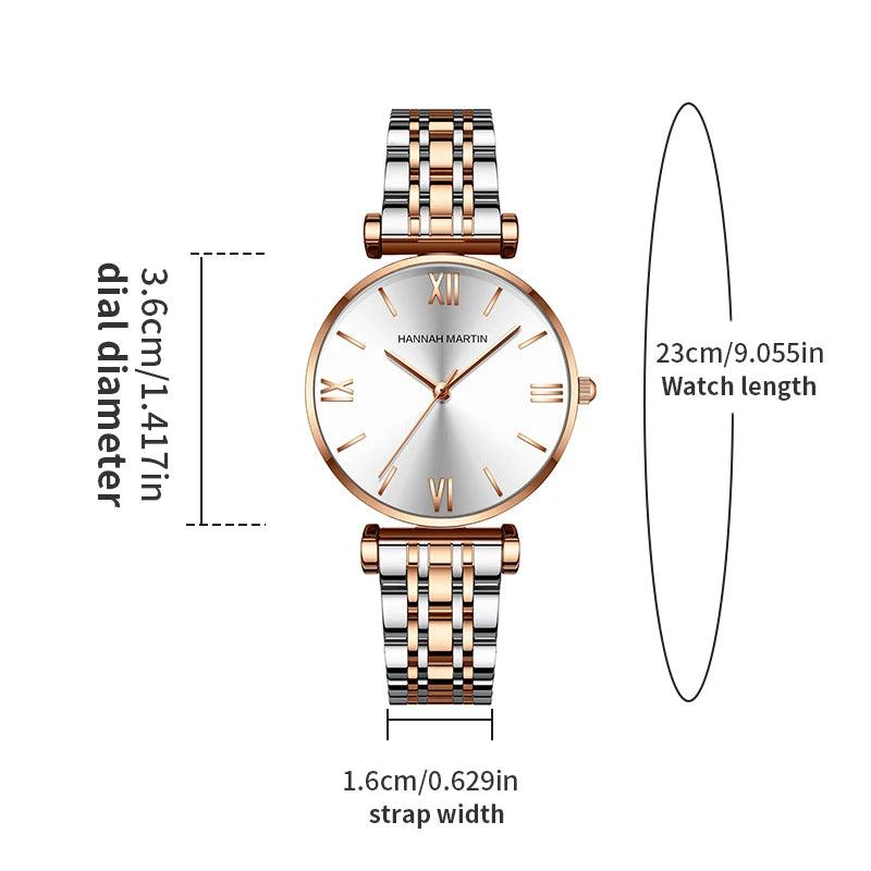 Elegant Ladies Rose Gold Fashion Watch, Stainless Steel Strap Japanese Movement Quartz Waterproof Ladies Watches