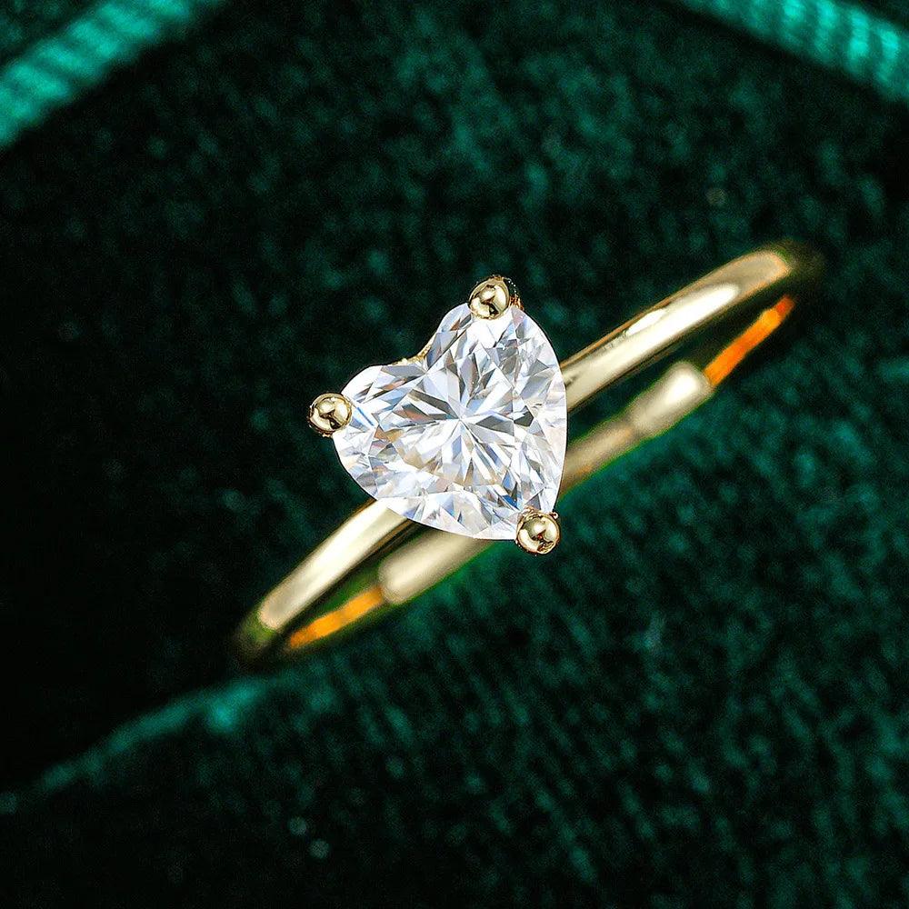 Terrific 1Carat Princess Cut Moissanite Solitaire Diamond Rings Silver 18K Gold Plated Wedding Engagement Jewellery