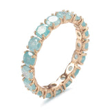 New Round Cut AAA Emerald Zircon Ring for Women Luxury 14K Rolled Rose Gold Promise Ring - Fine Jewellery