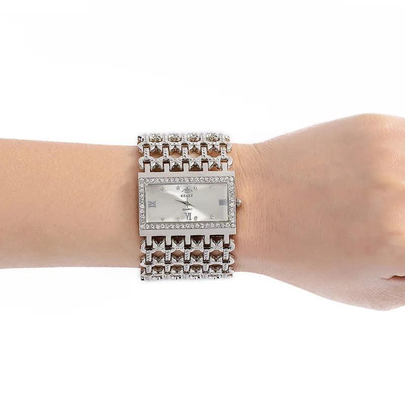 Classic Square Gold Women Watches High-end Temperament Ladies Dress Bracelet Watch Luxury Diamonds Quartz Wristwatch Montre - The Jewellery Supermarket