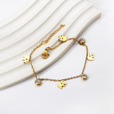 Dainty Gold Colour Stainless Steel Charm Bracelets - Crystal Evil Eyes Tree of Life Hamsa Hand Elephant Chain - The Jewellery Supermarket