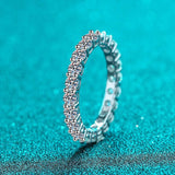 Adorable 18K YGP 2.2 CT Moissanite Diamonds Eternity Rings for Women - Engagement Wedding Fine Rings - The Jewellery Supermarket