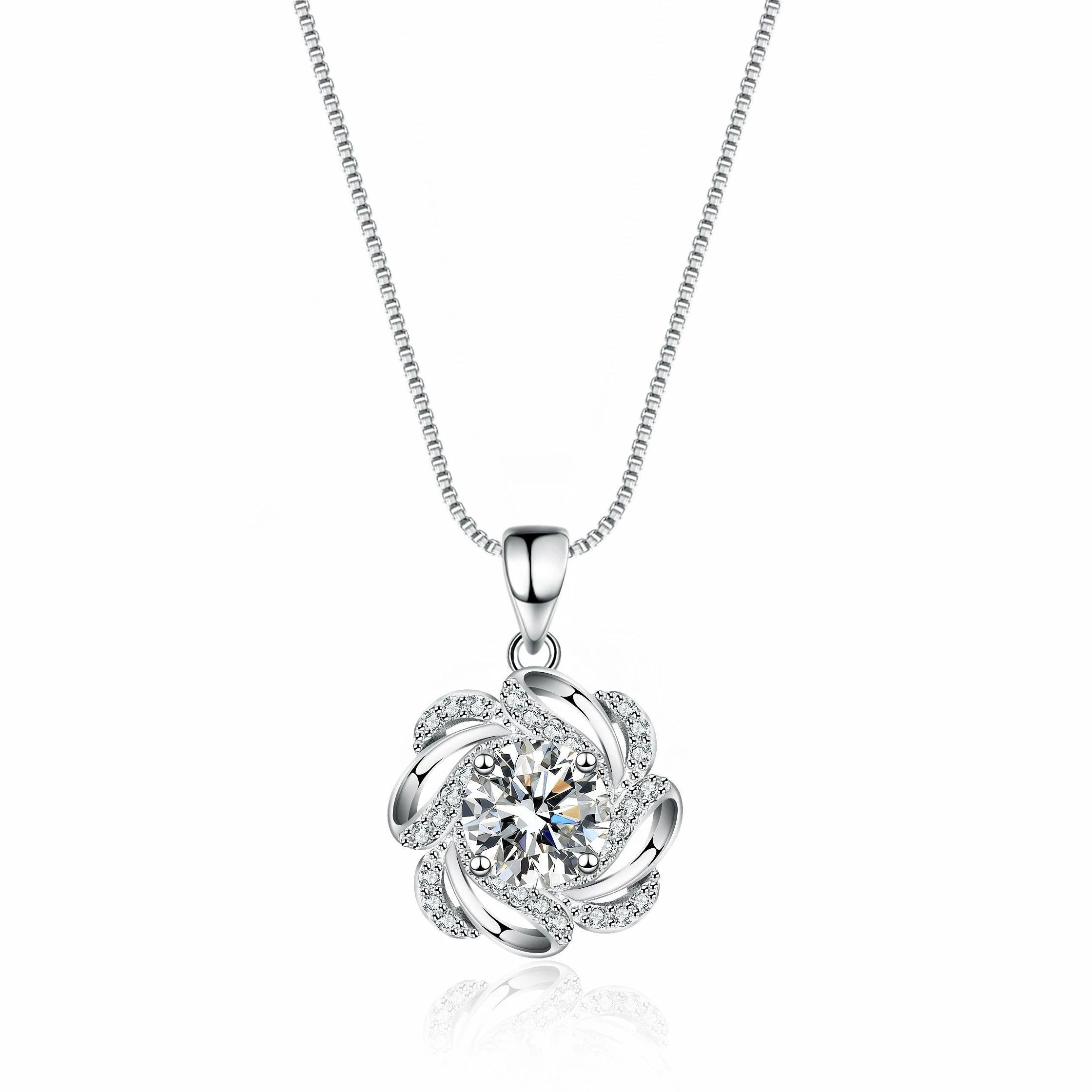 Sparkling Gra Certified Three-piece 1.0 Carat Moissanite Diamonds ring pendant necklace earrings Fine Jewellery Set - The Jewellery Supermarket