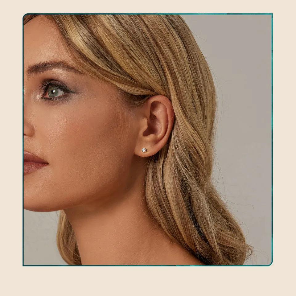 Lovely Round 0.1 CT Moissanite Diamonds Stud Earrings For Women - Sterling Silver Original Moissanite Fine Jewellery - The Jewellery Supermarket
