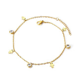Dainty Gold Colour Stainless Steel Charm Bracelets - Crystal Evil Eyes Tree of Life Hamsa Hand Elephant Chain - The Jewellery Supermarket