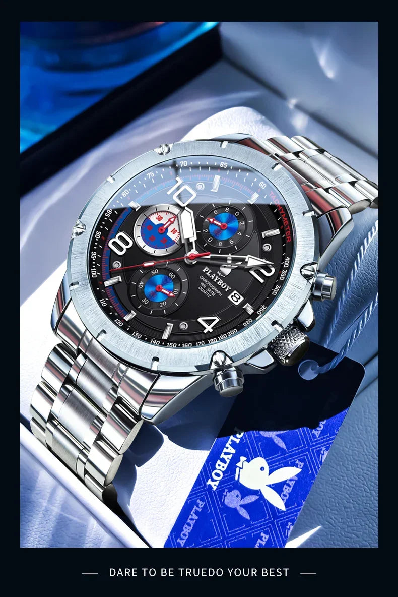 PLAYBOY High Quality Multifunction Best Selling Original Luxury Waterproof Fashion Business Quartz Wrist Watches