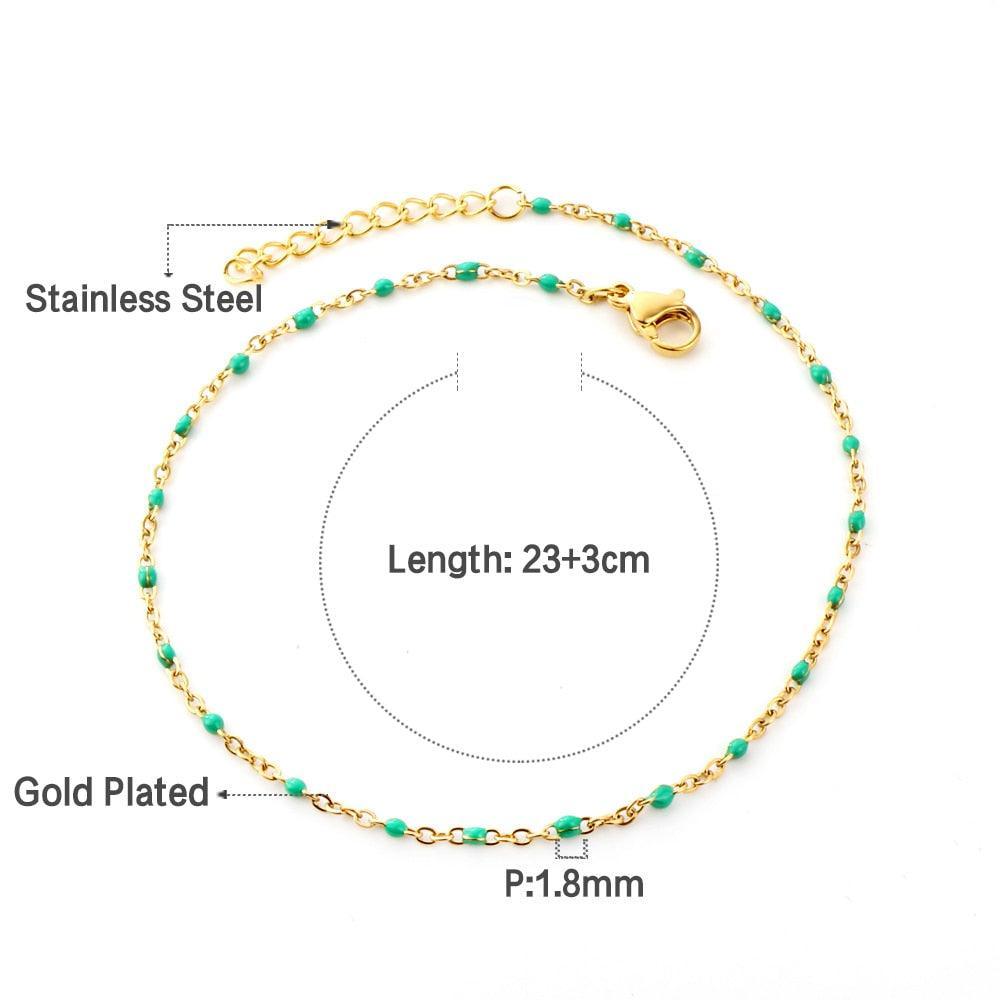 Double Layer Coin Disc Pendant Anklets - Gold Colour Stainless Steel Anti-allergic Rope Chain Jewellery - The Jewellery Supermarket