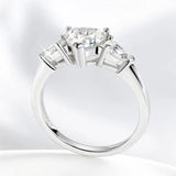 Heart Design 3 Stones 1CT 2CT 3CT 4CT Heart Cut Moissanite Diamond Rings - Engagement Wedding 925 Silver Jewellery