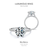 Gorgeous Clear 3ct AAAA Simulated Diamonds Ring - Classic Real Silver Crown Ring, Statement Fine Jewellery - The Jewellery Supermarket